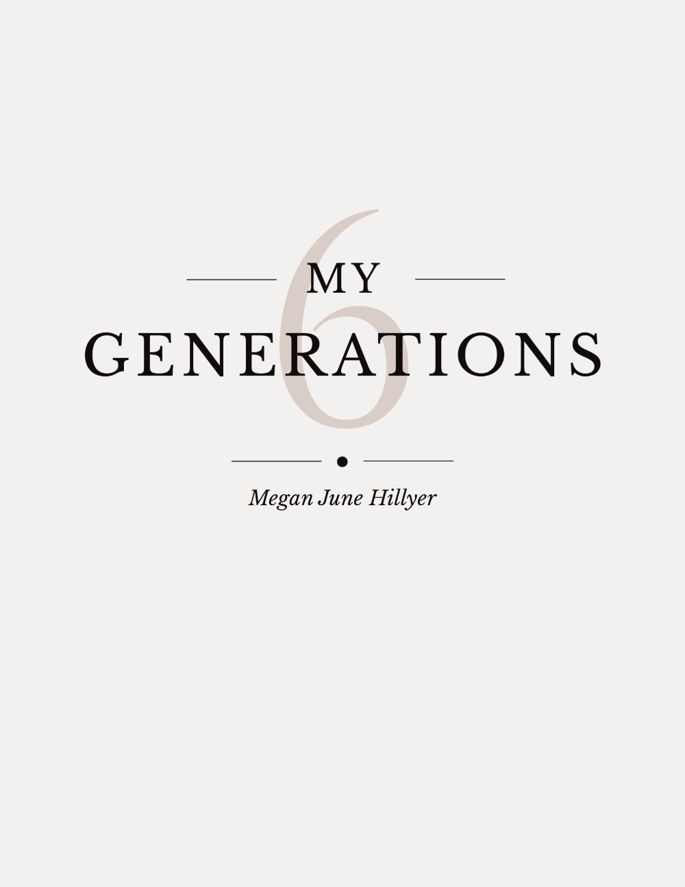 The white front cover of a My Generations book